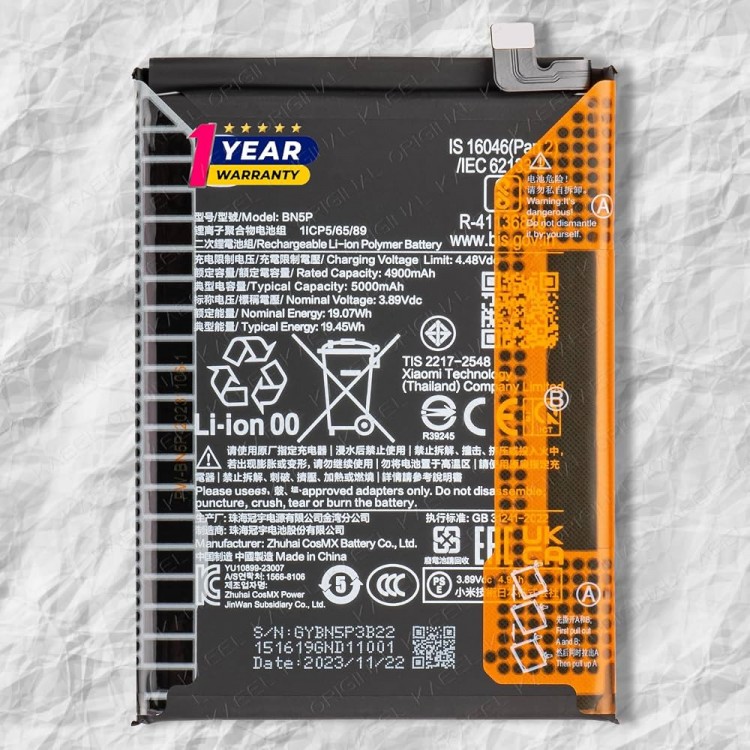 Xiaomi Redmi Note 13 Batarya Pil Orjinal Mah Logosuz Ürün BN5P