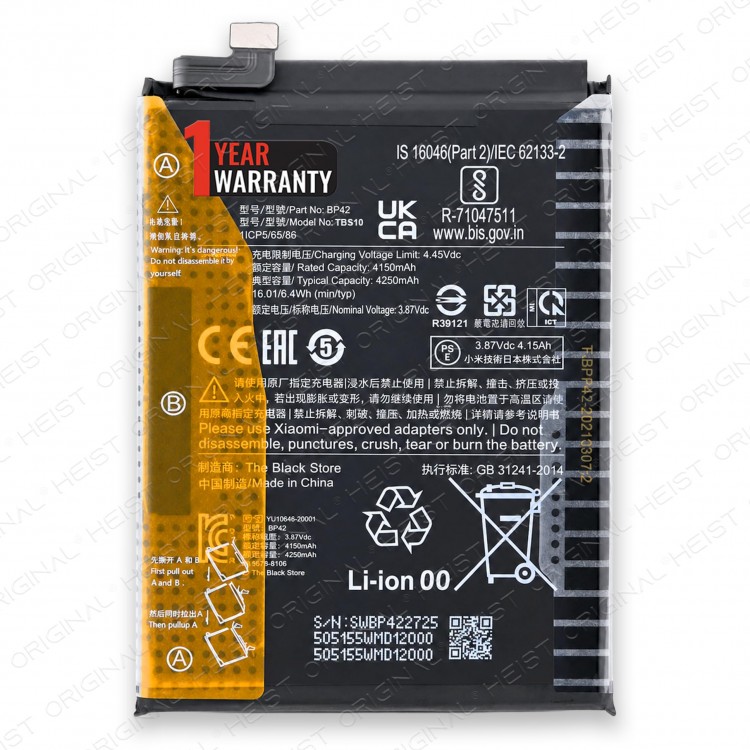 Xiaomi Mİ 11 LİTE Batarya Pil Orjinal Mah Logosuz Ürün BP42