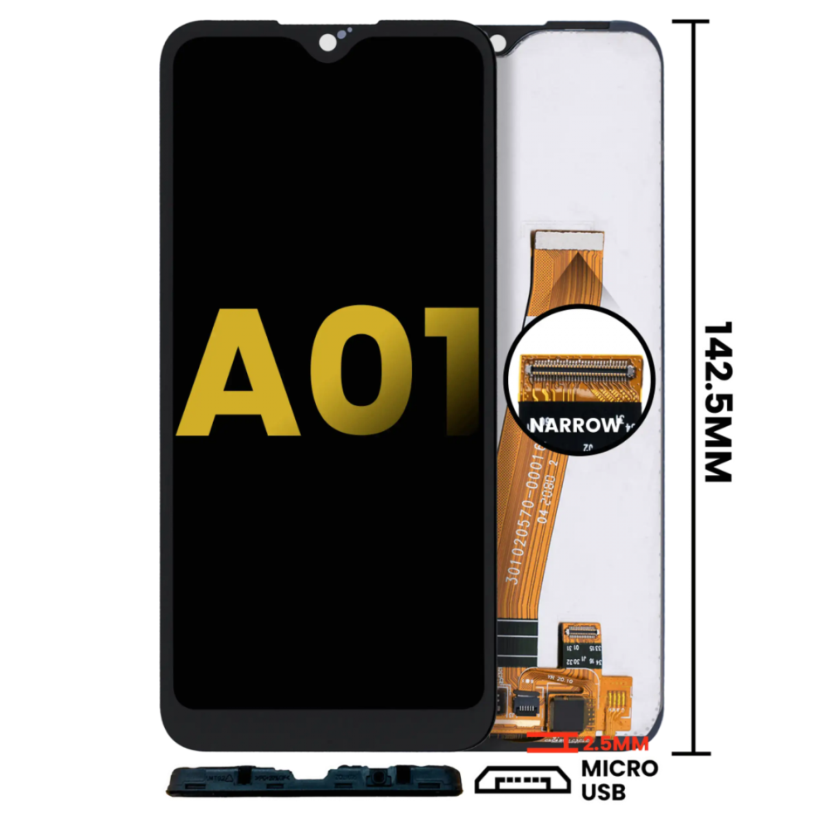 Samsung A01 Ekran Dokunmatik Orijinal UZUN FiLM Çitasız (Çerçevesiz)