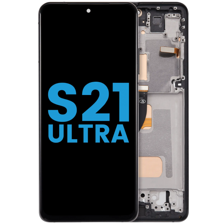 Samsung S21 Ultra Çıtalı ekran dokunmatik Siyah SOFT OLED