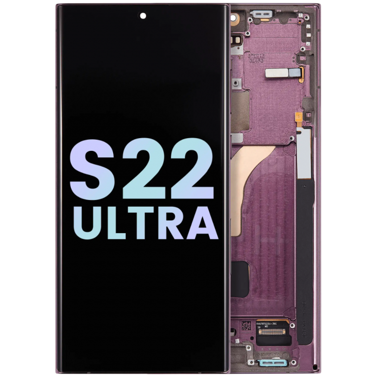 Samsung S22 Ultra Çıtalı ekran dokunmatik Mor SOFT OLED