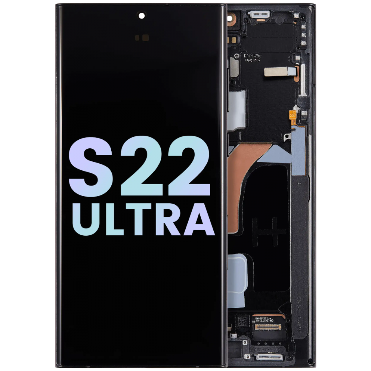 Samsung S22 Ultra Çıtalı ekran dokunmatik Siyah SOFT OLED