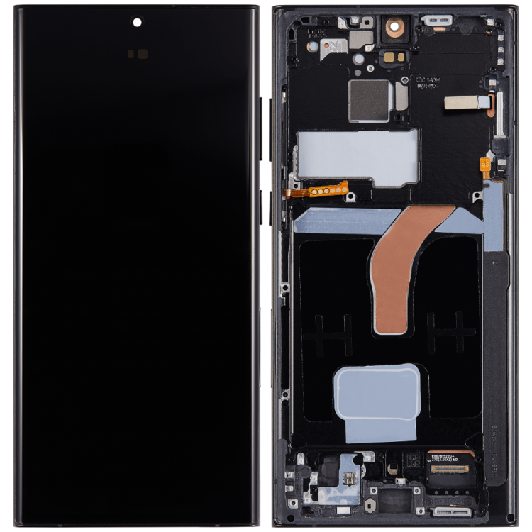 Samsung S22 Ultra Çıtalı ekran dokunmatik Siyah SOFT OLED