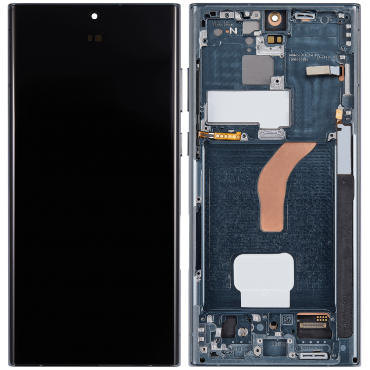 Samsung S22 Ultra Çıtalı ekran dokunmatik Yesil SOFT OLED