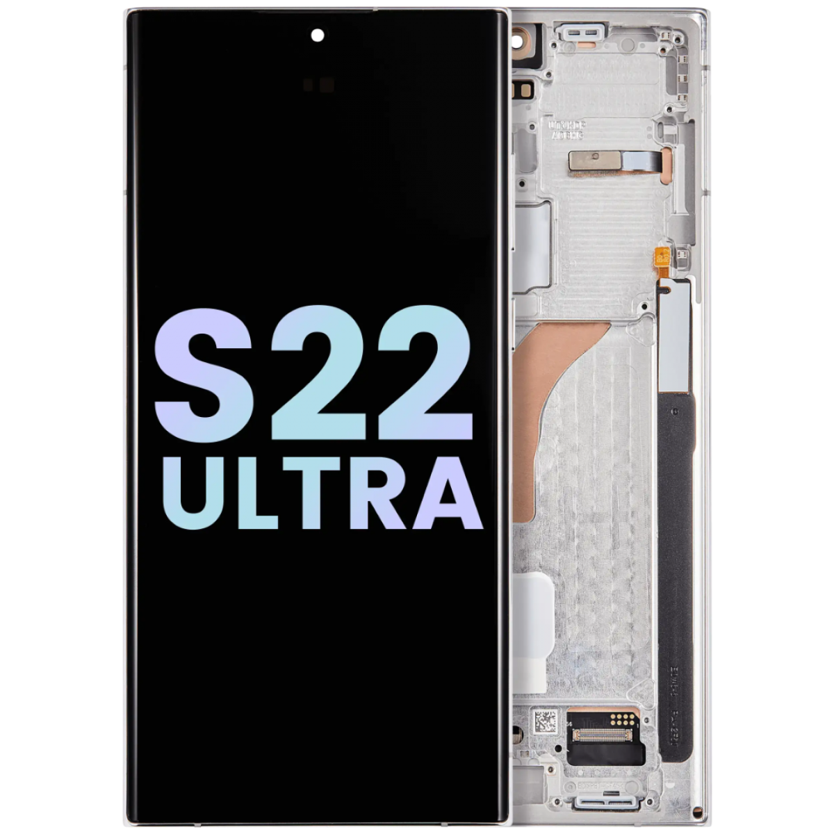 Samsung S22 Ultra Çıtalı ekran dokunmatik Silver SOFT OLED