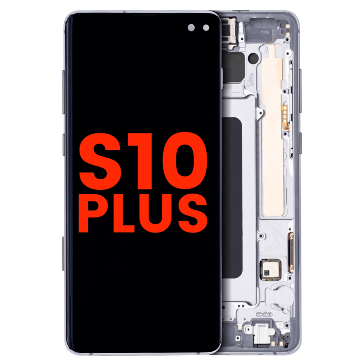 Samsung S10 Plus Çıtalı Ekran Dokunmatik Beyaz SOFT OLED