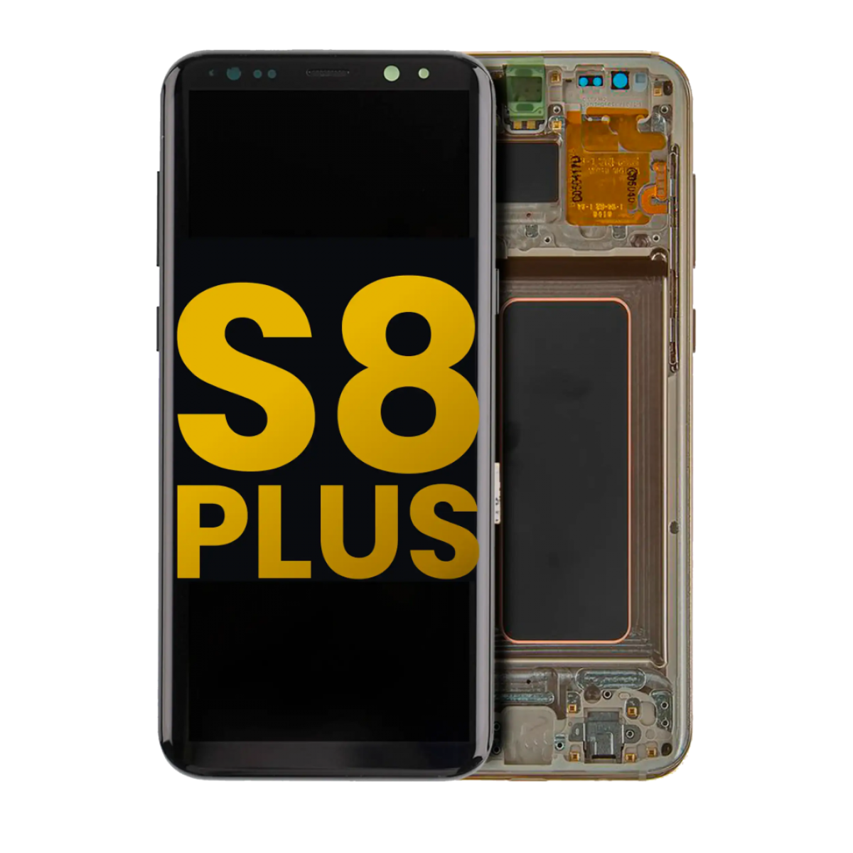 Samsung S8 Plus Çıtalı Ekran Dokunmatik Gold HD+