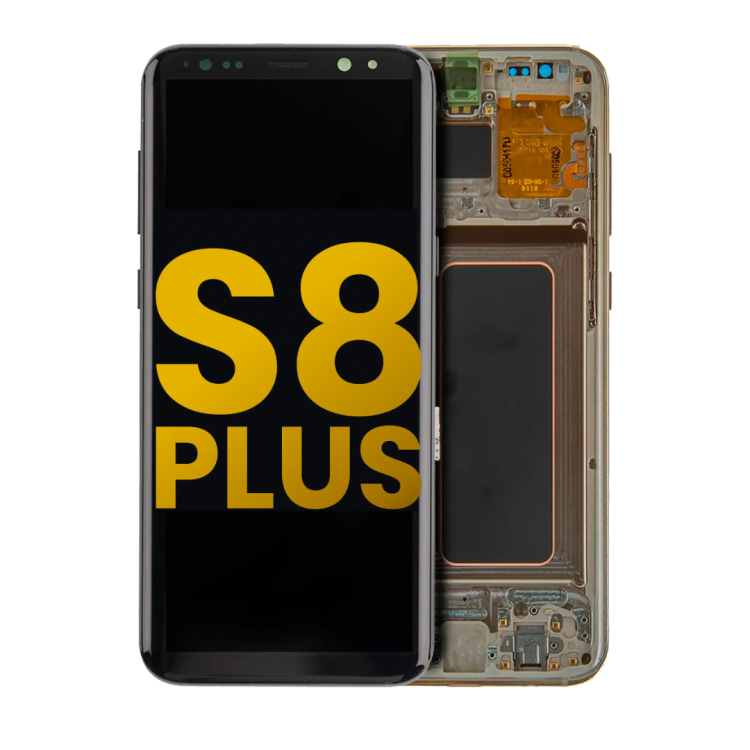 Samsung S8 Plus Çıtalı Ekran Dokunmatik Gold HD+