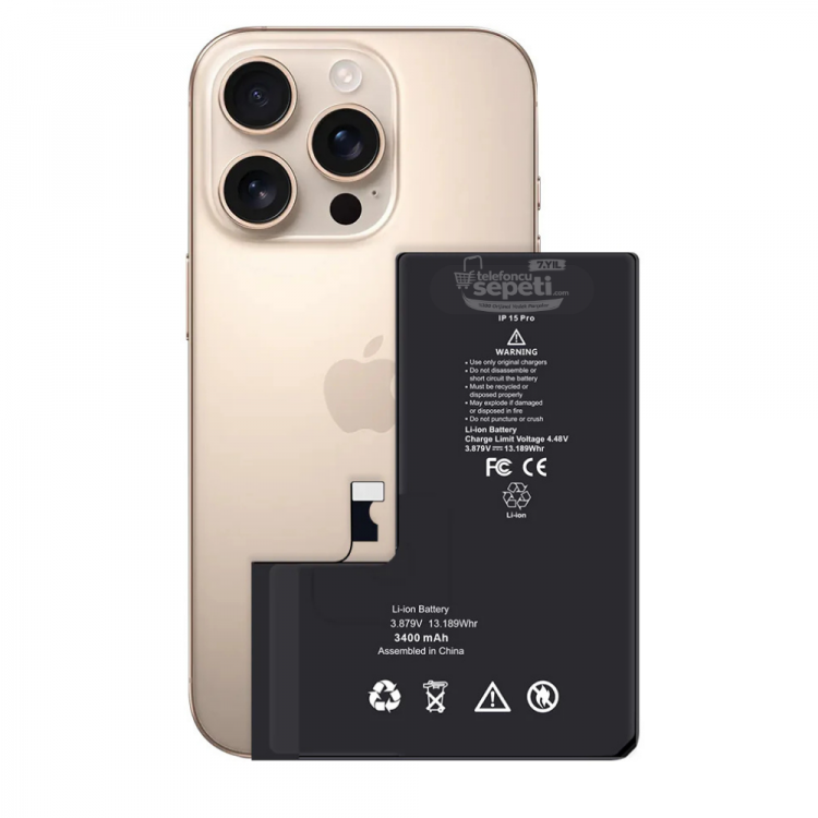 iPhone 15 Pro Batarya Pil 2.El Yazar Sorunsuz Pil Sağlığı %100 Tak Çalıştır Ürün