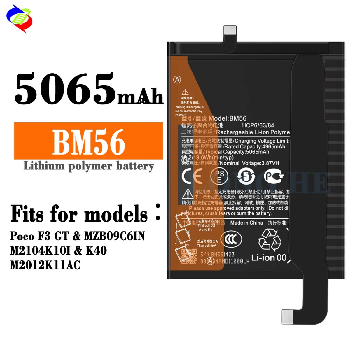 Xiaomi Redmi K40 GAMİNG Batarya Pil Orjinal Mah Logosuz Ürün BM56