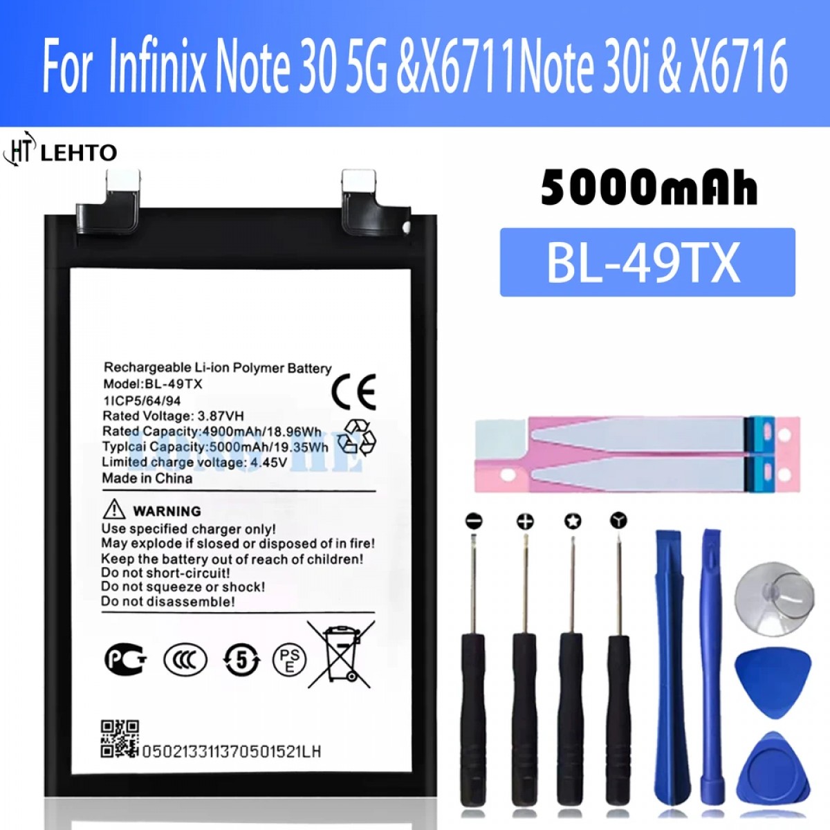 Infinix Note 30İ Batarya Pil Orjinal Mah Logosuz Ürün BL-49TX Infinix Note 30İ Batarya Pil Orjinal Mah Logosuz Ürün BL-49TX