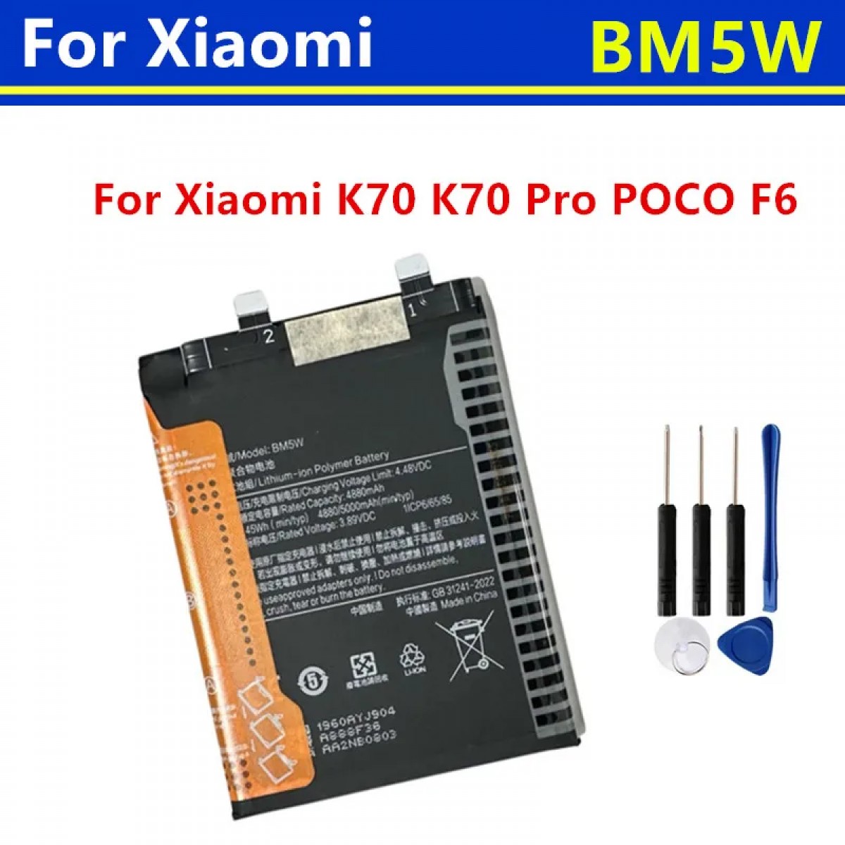 Xiaomi Poco F6 PRO Batarya Pil Orjinal Mah Logosuz Ürün BM5W