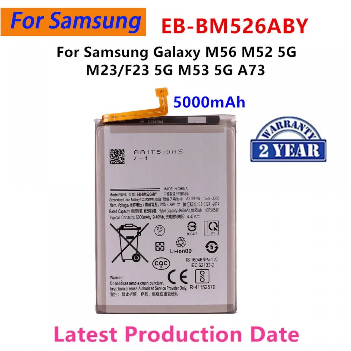 Samsung M52 Batarya Pil Orjinal Mah Logosuz Ürün EB-BM525ABY Samsung M52 Batarya Pil Orjinal Mah Logosuz Ürün EB-BM525ABY