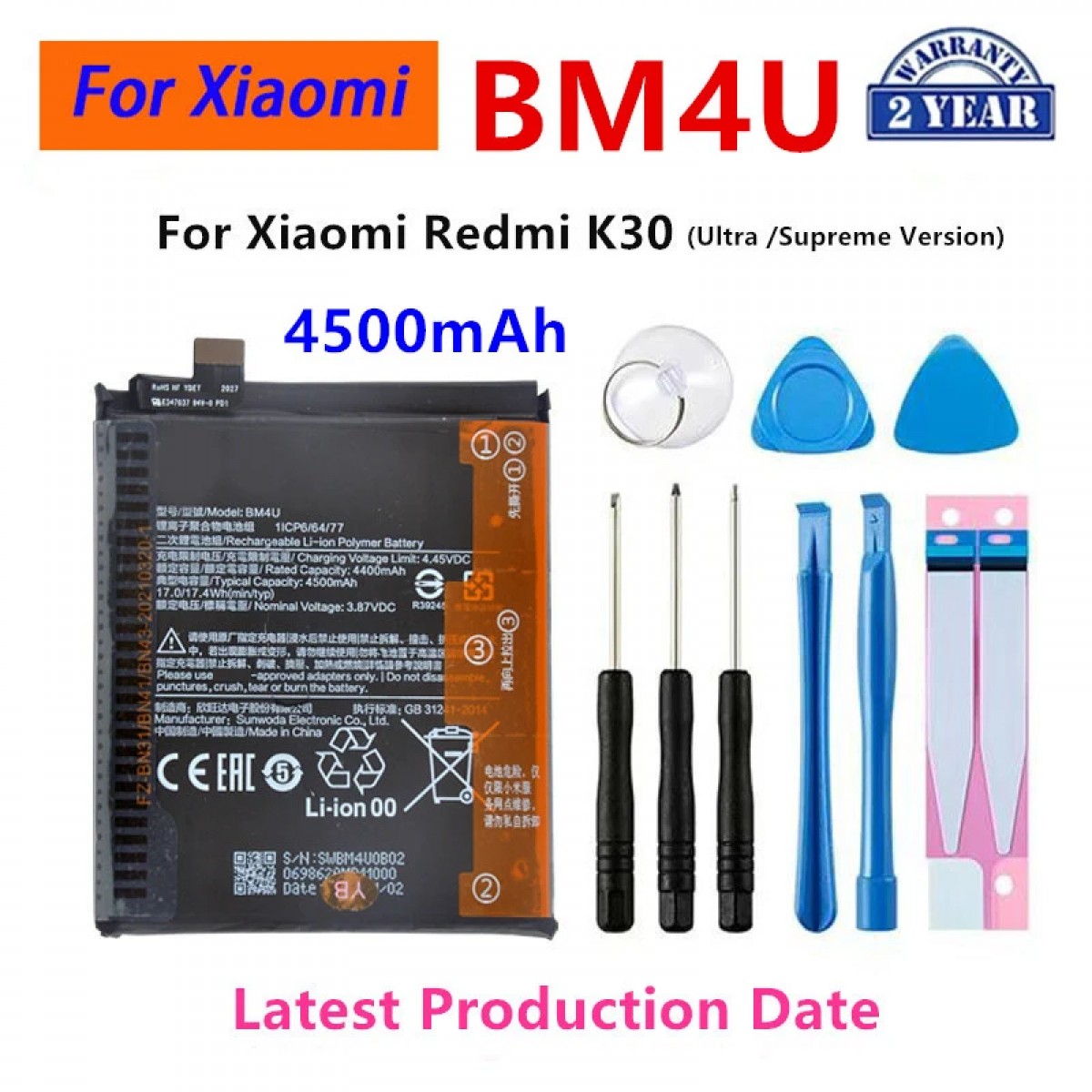 Xiaomi Redmi K50 Batarya Pil Orjinal Mah Logosuz Ürün BM4N