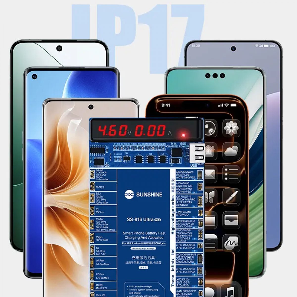 Sunshine SS-916 Ultra Android Iph 4 den Iph 17 Pro Max Batarya Şoklama Sunshine SS-916 Ultra Android Iph 4 den Iph 17 Pro Max Batarya Şoklama