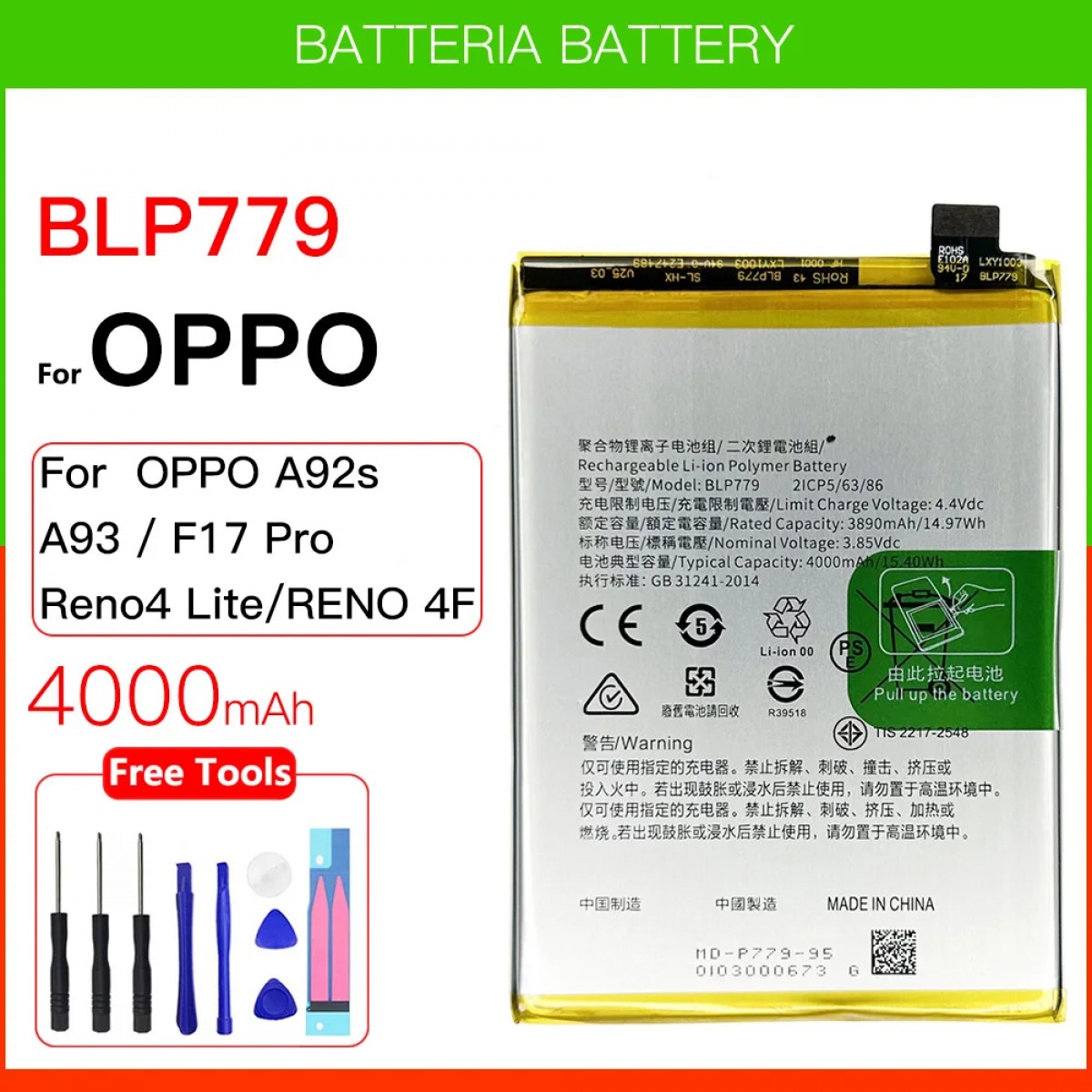 Oppo Rebo 4 LİTE Batarya Pil Orjinal Mah Logosuz Ürün BLP699