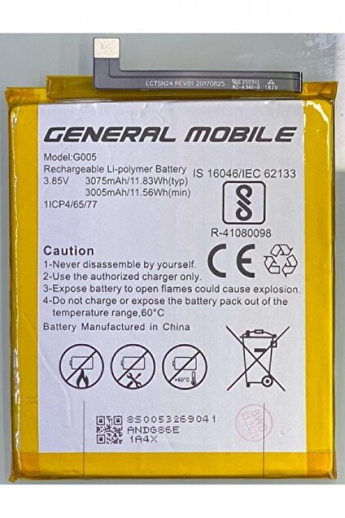 General Mobile GM8 Batarya Pil Orjinal Mah Logosuz Ürün