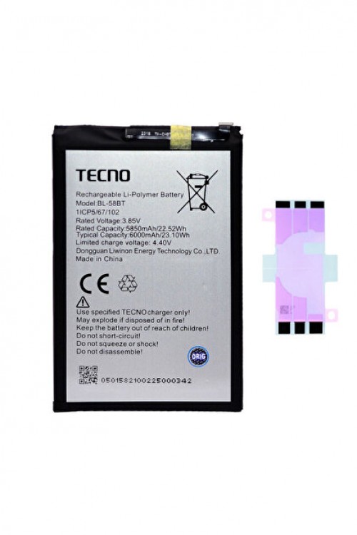 Tecno Pova NEO Batarya Pil Orjinal Mah Logosuz Ürün BL-58BT