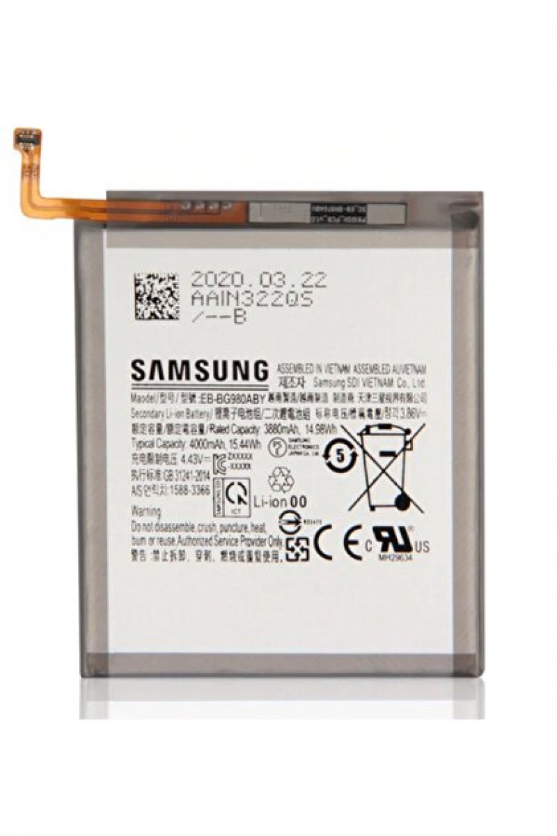 Samsung S20 Batarya Pil Orjinal Mah Logosuz Ürün EB-BG980ABY Samsung S20 Batarya Pil Orjinal Mah Logosuz Ürün EB-BG980ABY