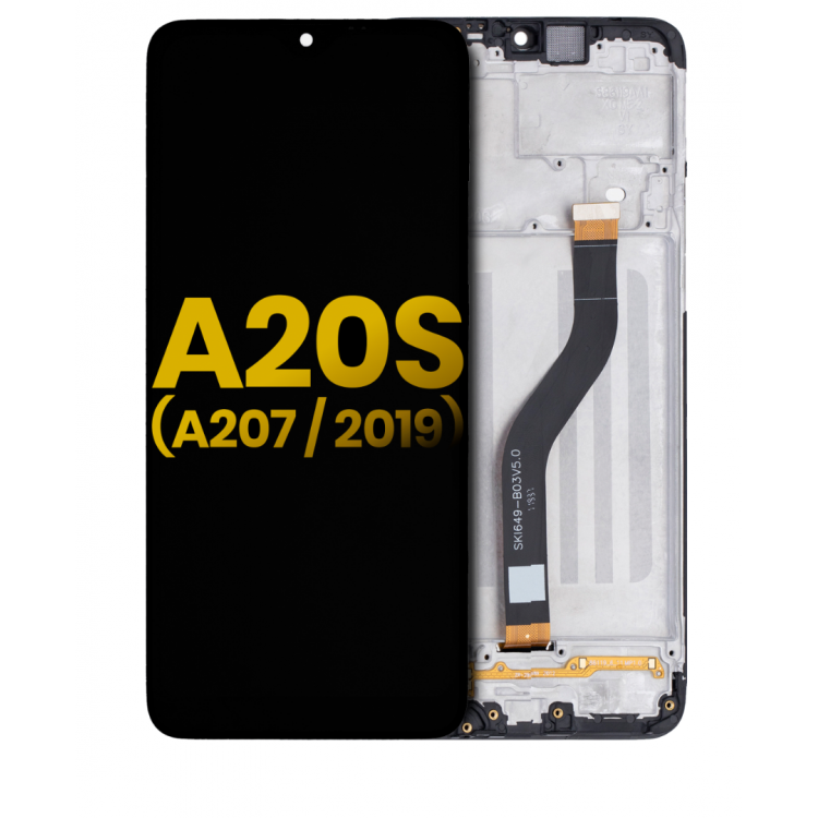 Samsung Galaxy A20s A207 Ekran Dokunmatik Siyah Çıtalı %100 Orijinal