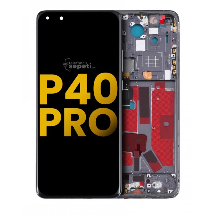 Huawei P40 Pro Ekran Dokunmatik Siyah Çıtalı Orijinal