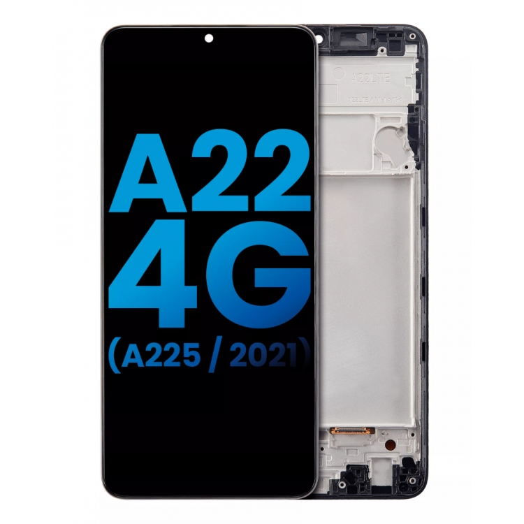 Samsung Galaxy A22 A225 Ekran Dokunmatik Siyah Çıtalı Oled