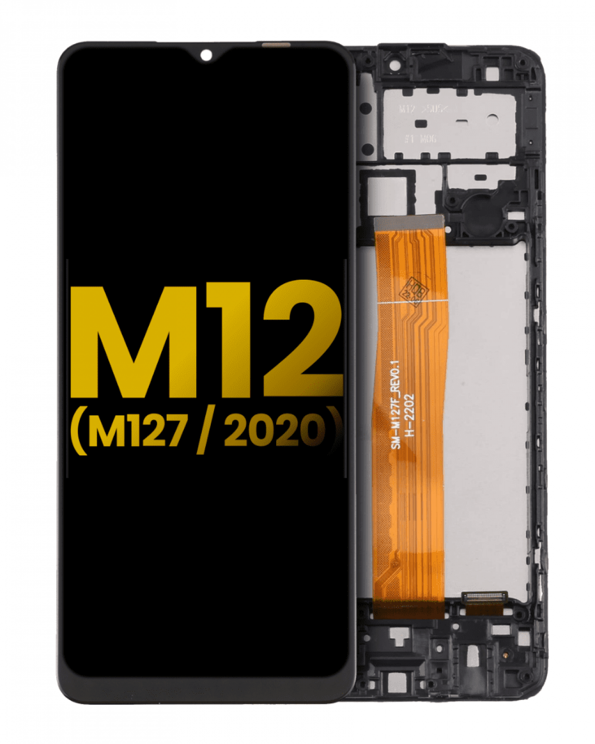 Samsung Galaxy M12 M127 Ekran Dokunmatik Siyah Çıtalı Orijinal