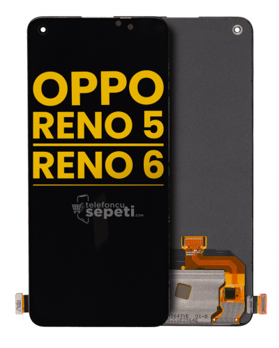 Oppo Reno 6 Ekran Dokunmatik Siyah Çıtasız Orjinal