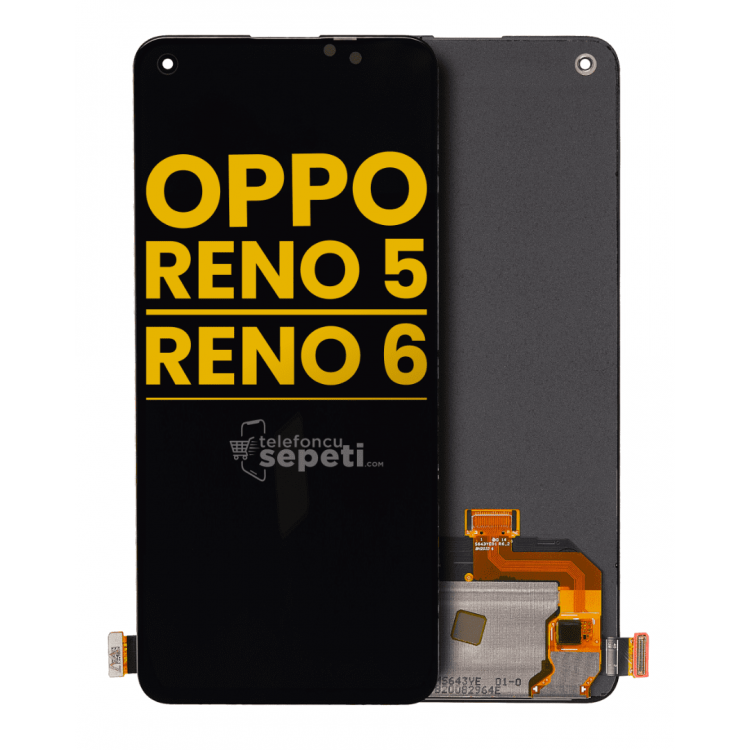 Oppo Reno 6 Ekran Dokunmatik Siyah Çıtasız Orjinal