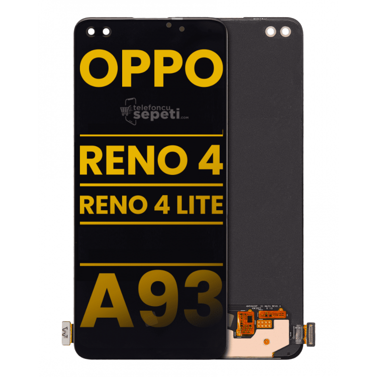 Oppo Reno 4 Lite Ekran Dokunmatik Siyah Çıtasız Orijinal