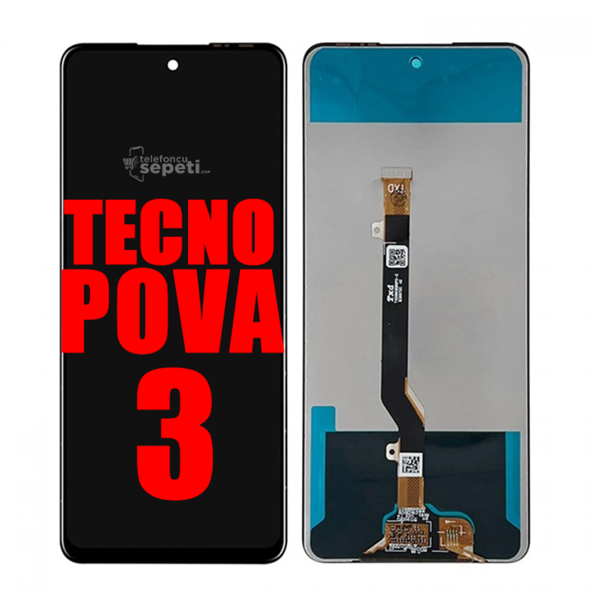 Tecno Pova 3 Ekran Dokunmatik Siyah Çıtasız Orjinal