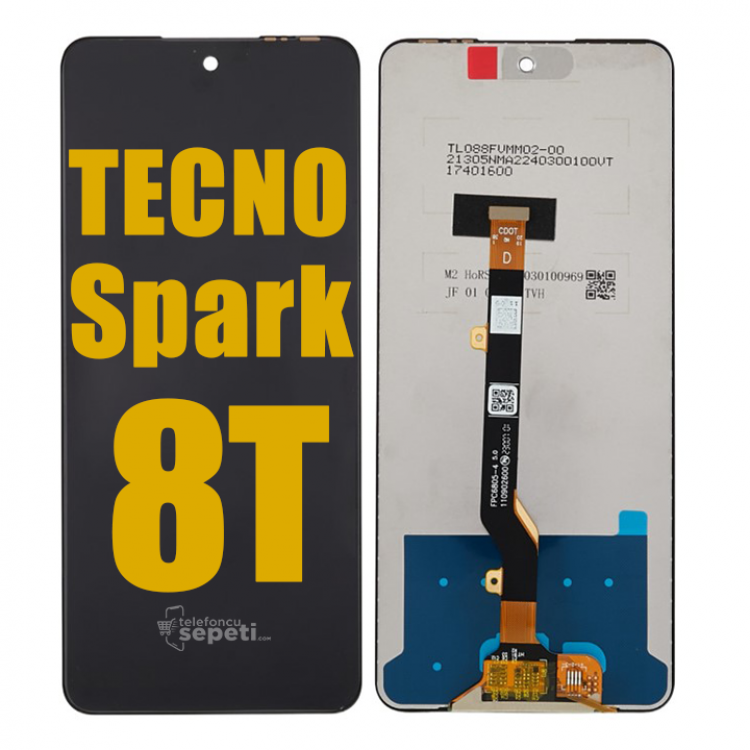 Tecno Spark 8T Ekran Dokunmatik Siyah Çıtasız A Plus Kalite
