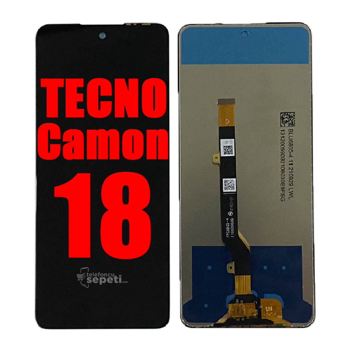 Tecno Camon 18 Ekran Dokunmatik Siyah Çıtasız %100 Orijinal