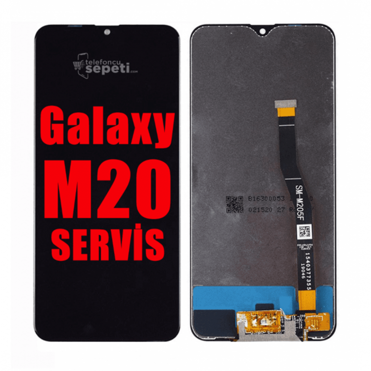 Samsung Galaxy M20 M205 Ekran Dokunmatik Siyah Çıtasız Orijinal