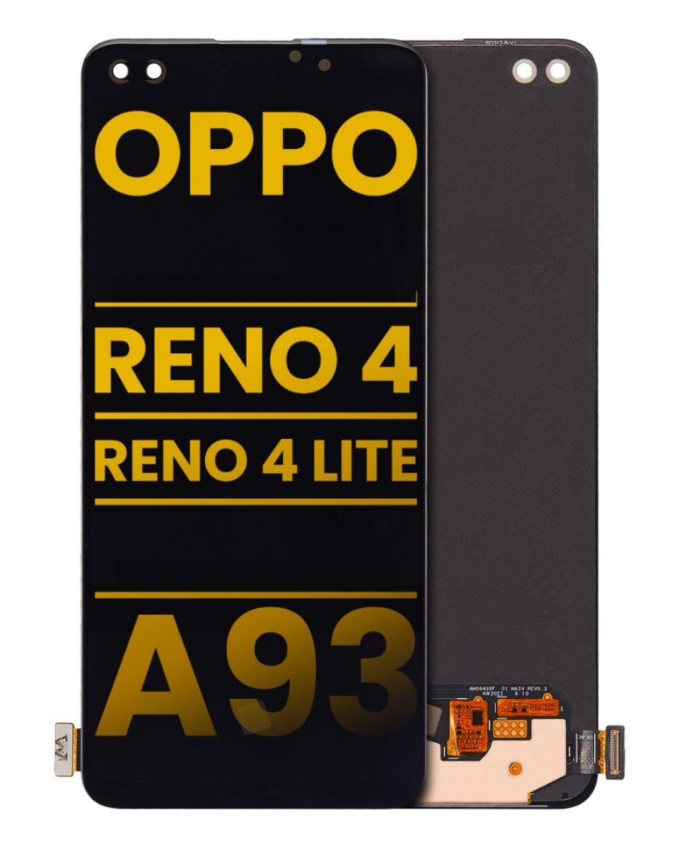 Oppo Reno 4 Ekran Dokunmatik Siyah Çıtasız Orjinal