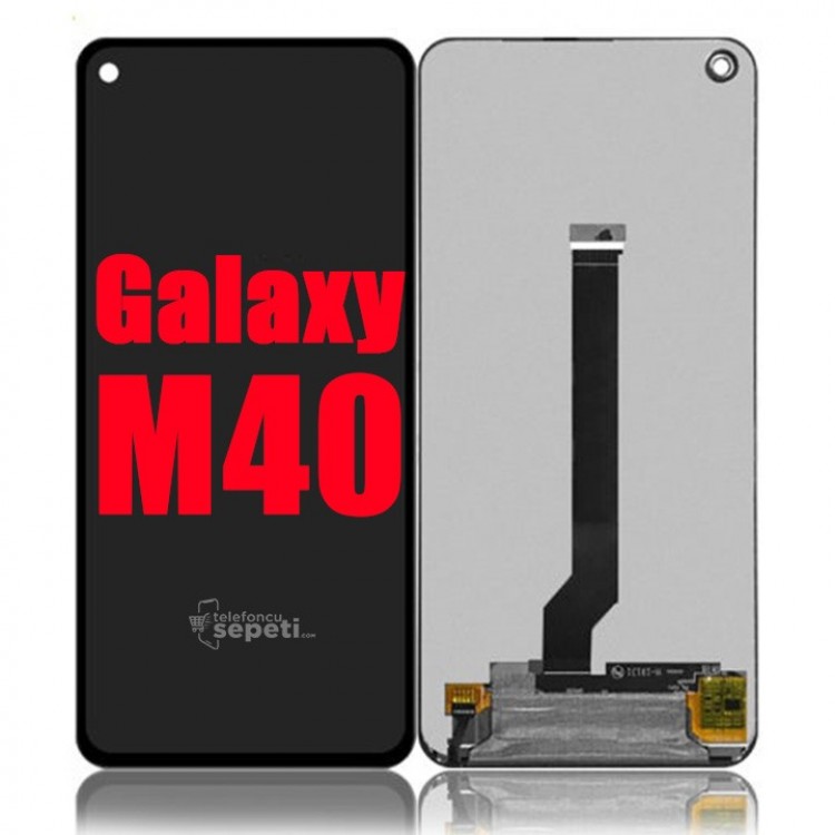 Samsung Galaxy M40 M405 Ekran Siyah Çıtasız Orijinal