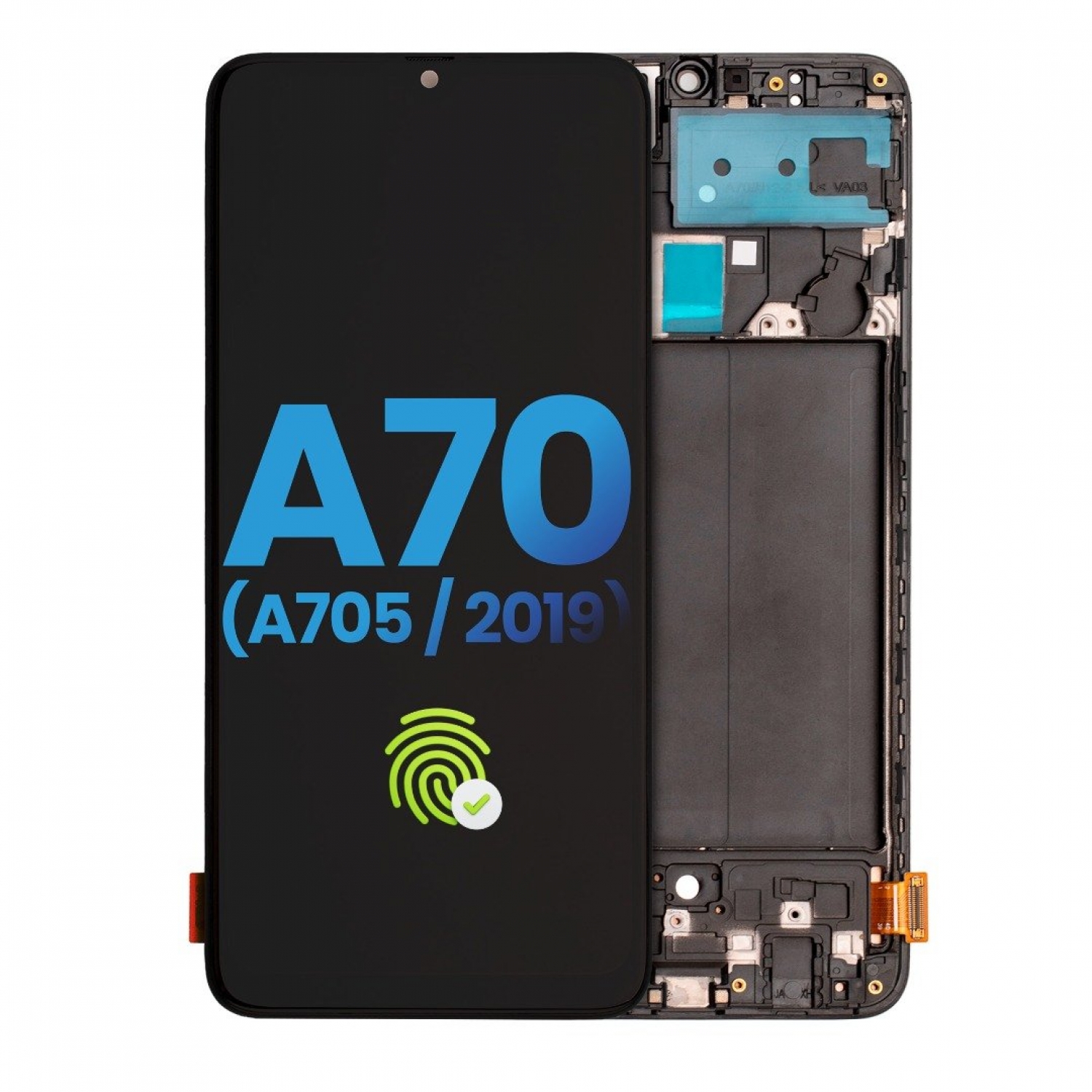 Samsung Galaxy A70 A705 Ekran Dokunmatik Siyah Çıtalı Revize