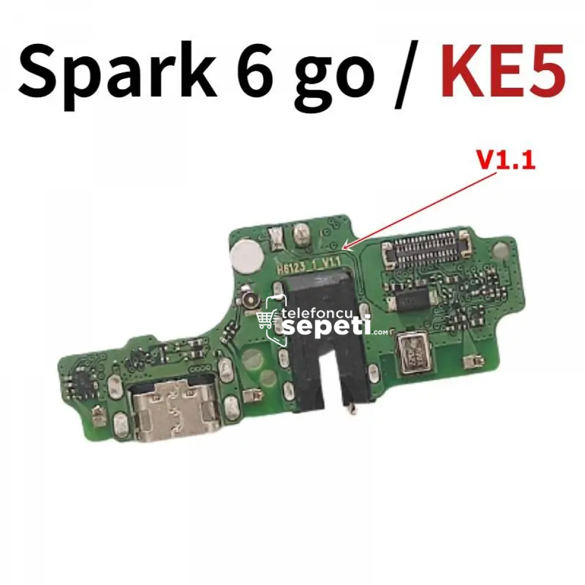 Tecno Spark 6 Go Şarj Soketli Mikrofon Bordu Orijinal