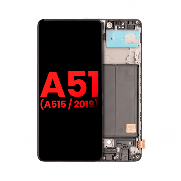 Samsung Galaxy A51 A515 Ekran Dokunmatik Siyah Çıtalı Revize "Tam Ekran"