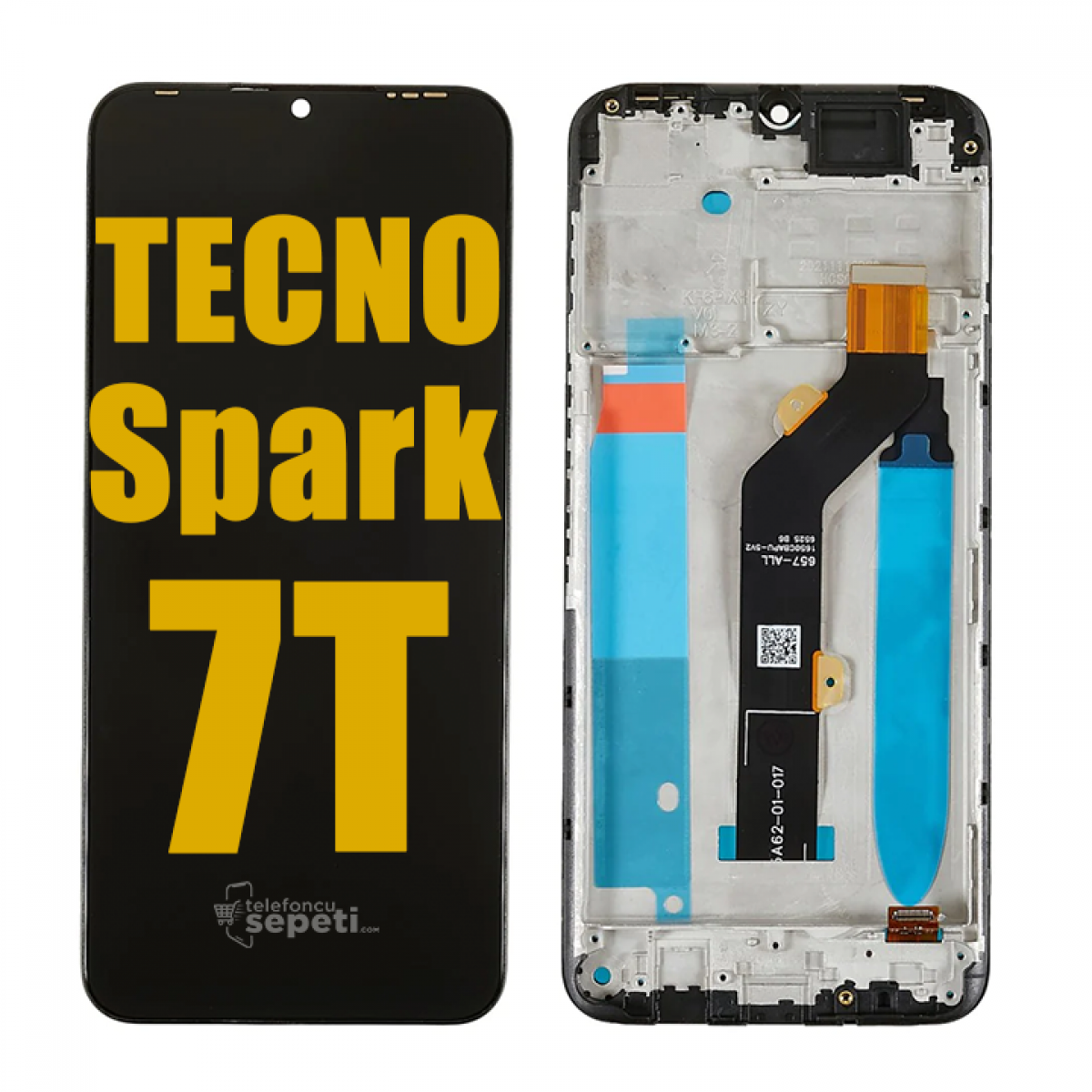 Tecno Spark 7T Ekran Dokunmatik Siyah Çıtalı A Plus Kalite