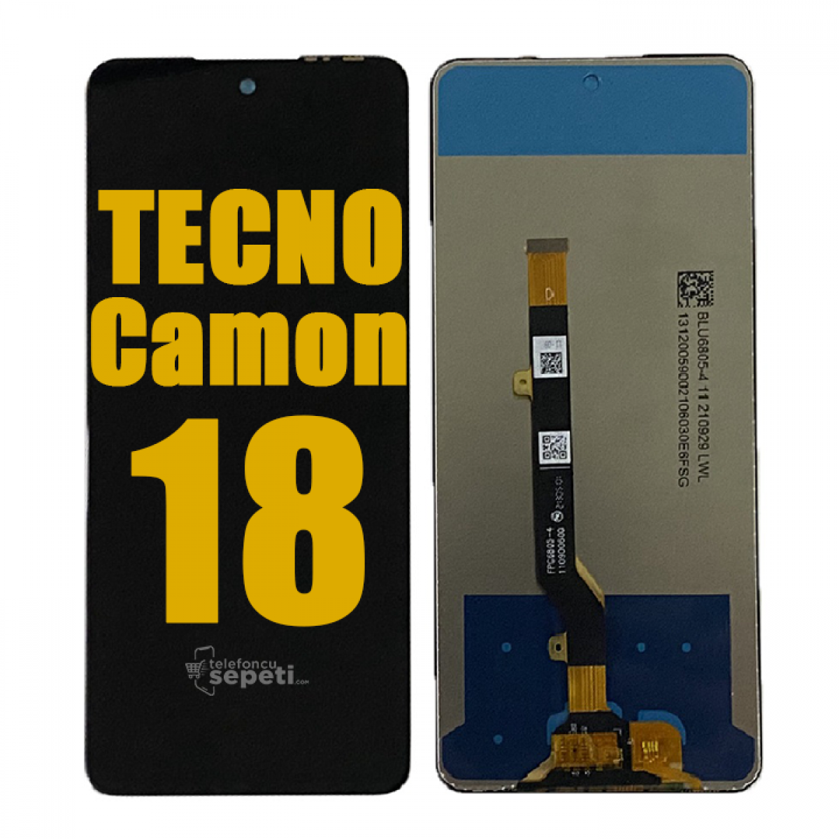 Tecno Camon 18 Ekran Dokunmatik Siyah Çıtasız A Plus Kalite