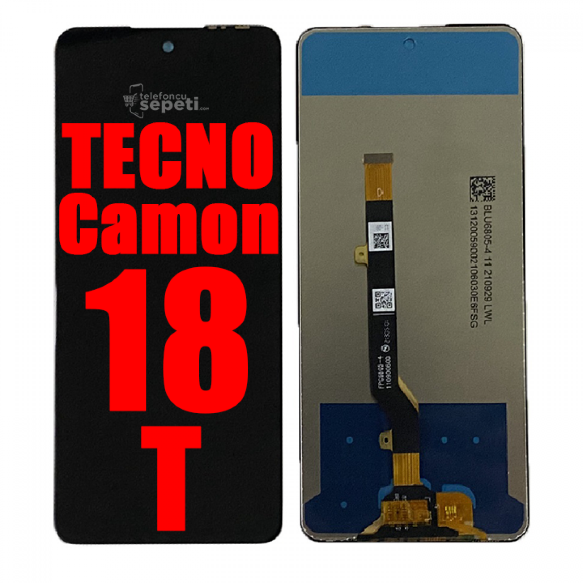 Tecno Camon 18T Ekran Dokunmatik Siyah Çıtasız Orijinal