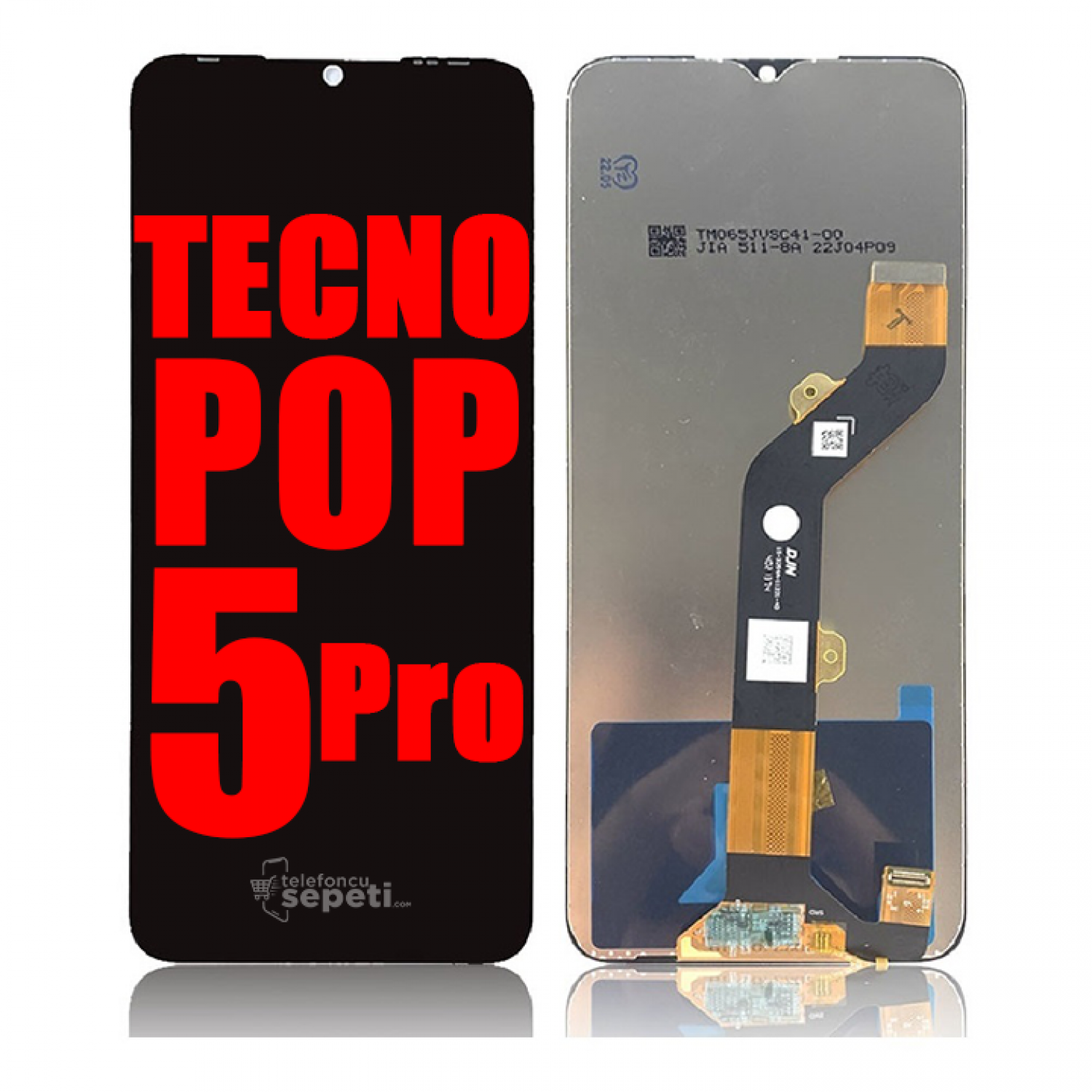 Tecno Pop 5 Pro Ekran Dokunmatik Siyah Çıtasız %100 Orijinal