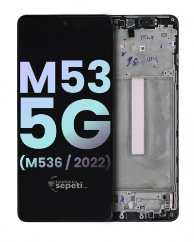 Samsung Galaxy M53 M536 Ekran Dokunmatik Siyah Çıtalı %100 Orijinal