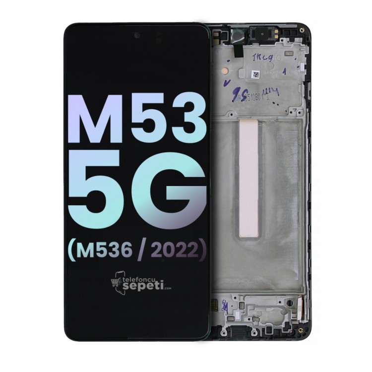 Samsung Galaxy M53 M536 Ekran Dokunmatik Siyah Çıtalı Orijinal