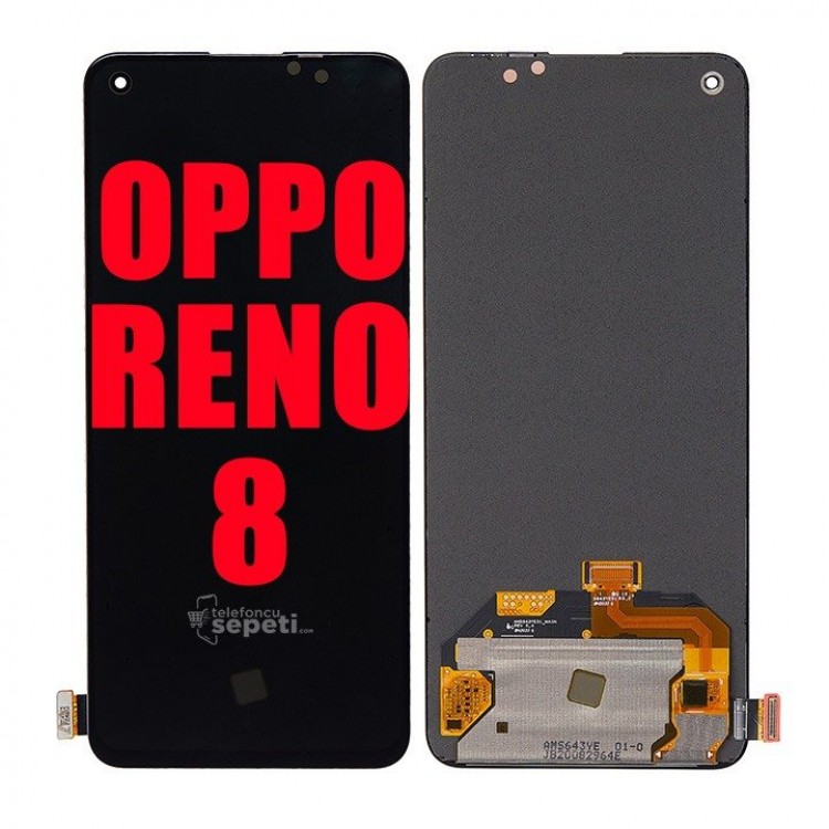 Oppo Reno 8 Ekran Dokunmatik Siyah Çıtasız Orijinal