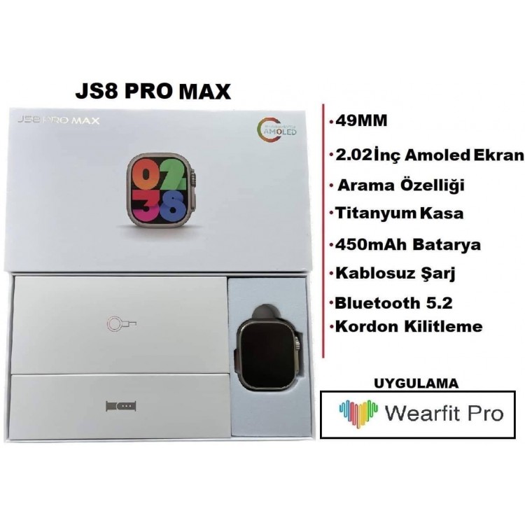 JS8 Pro Max Amoled Ekran 49mm
