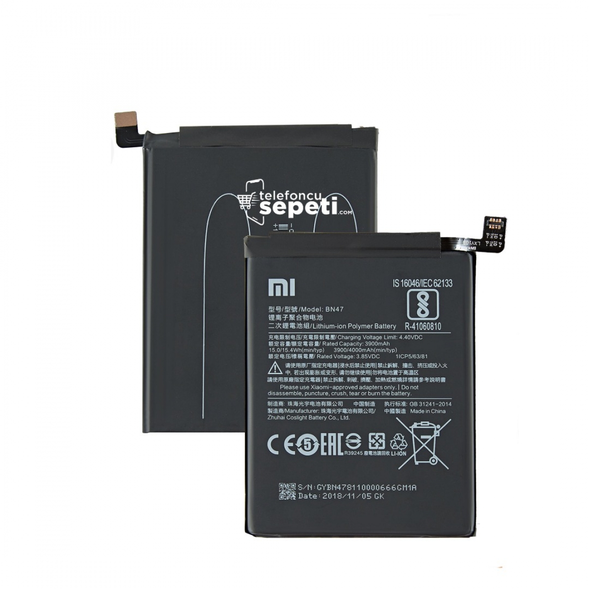 Xiaomi Mi A2 Lite Batarya Pil Orjinal BN47