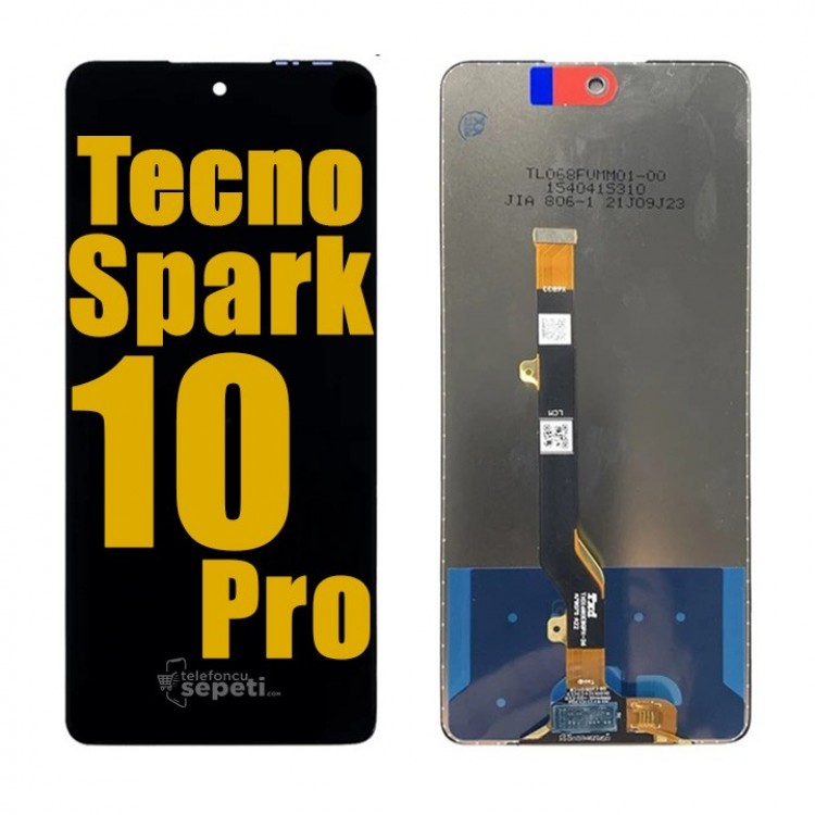 Tecno Spark 10 Pro Ekran Dokunmatik Siyah Çıtasız A Plus Kalite