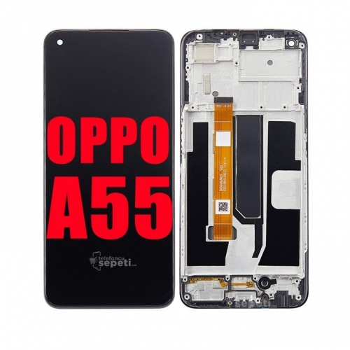 Oppo A55 Ekran Dokunmatik Siyah Çıtalı %100 Orijinal